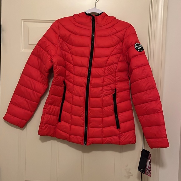 Reebok Womens Quilted Glacier Shield Red Jacket With Hood/NWT/M - Picture 12 of 14
